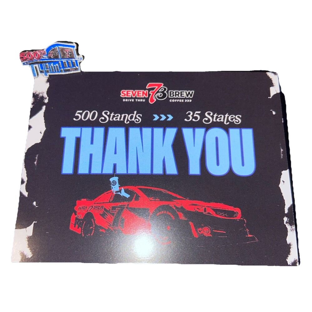 7 Brew 500th Stand Pin W/ Thank You Card Limited Special 35 States 10/12/25